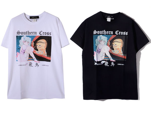 LONELY 論理 ロンリー Tシャツ メンズ レディース 半袖 ブランド おしゃれ 大きいサイズ #8 hikari& ひかりあんどう  SOUTHAN CROSS ASKA 飛鳥 コラボレーション