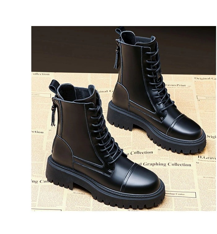 [3日内に発送]レースアップ ブーツ ミドルブーツ レディース 編み上げブーツ レースアップブーツ 裏起毛 インソール 袴ブーツ 保温 防 5cmヒール ダブル バックジッパー ラウンドトゥ ハイヒー