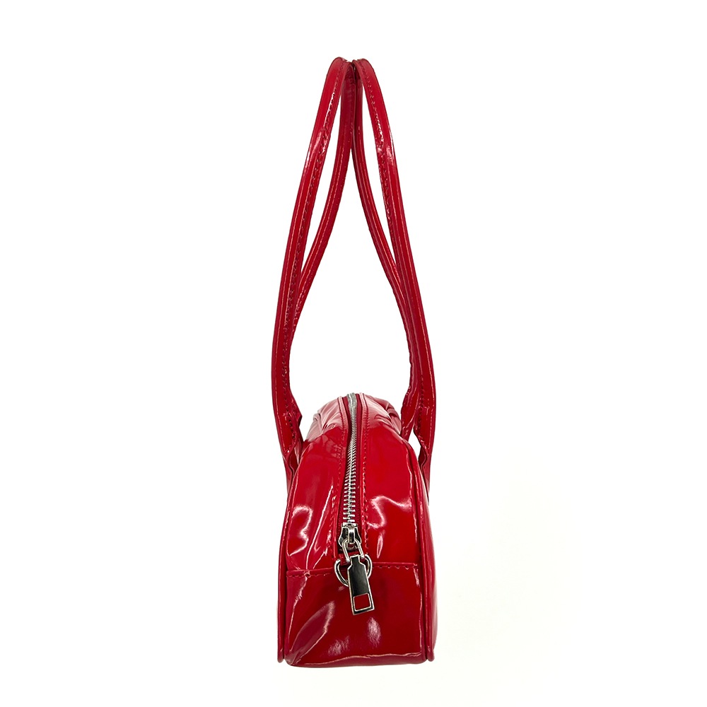 레드 에나멜 바게트백 여름 휴양지가방 탑핸들 숄더백