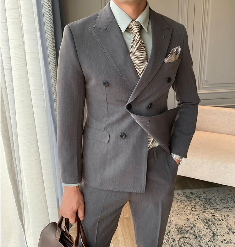 スーツダブルスーツメンズオールシーズン2点セットジャケット+ズlボンメンズスーツ上下セットフォーマルスリムビジネススーツ大きいサイズ6Lまで細身紳士服卒業式成人式結婚式通勤就職活披露宴葬式喪服上品おし