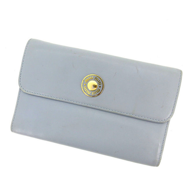 三つ折り財布 ブルー 中古