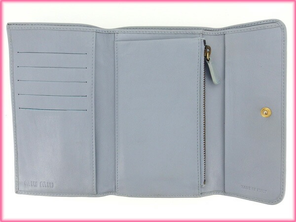 三つ折り財布 ブルー 中古