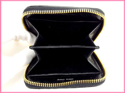 【中古】 ミュウミュウ miumiu 財布 PORTAFOGLI NERO(黒) レザー (あす楽対応)(人気 激安) T12717 【中古】 ミュウミュウ miumiu 財布 PORTAFOGLI NERO(黒) レザー (あす楽対応)(人気 激安) T12717