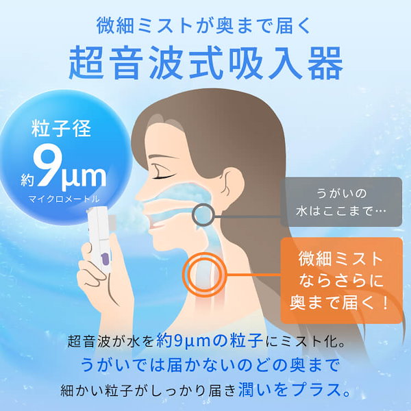 超音波式温熱ミスト吸入気 秋冬の乾燥対策に！】約5マイクロメートルのミストで赤ちゃんの