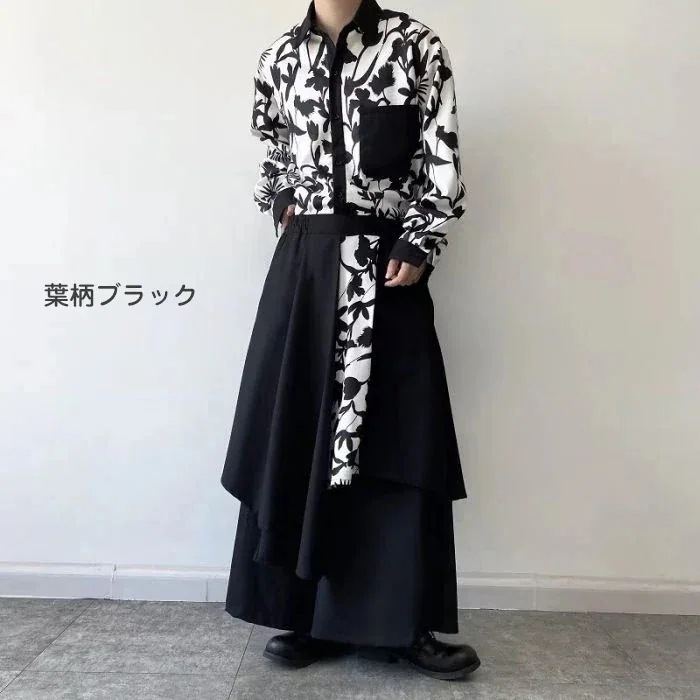 切替袴パンツ ワイドパンツ モノクロフラワー ワイドレッグパンツ スカーチョ ビッグシルエット ルーズパンツ ワイドシルエト オーバーサイズ ダボパン ハーレムパンツ メンズ ストリート モード系 サ 切替袴パンツ ワイドパンツ モノクロフラワー ワイドレッグパンツ スカーチョ ビッグシルエット ルーズパンツ ワイドシルエト オーバーサイズ ダボパン ハーレムパンツ メンズ ストリート モード系 サ