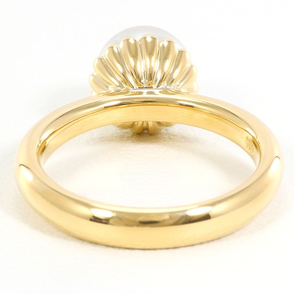 K18 18金 YG リング 指輪 13号 アコヤ真珠 約9mm カード鑑別書 ジュエリー 中古 K18 18金 YG リング 指輪 13号 アコヤ真珠 約9mm カード鑑別書 ジュエリー 中古