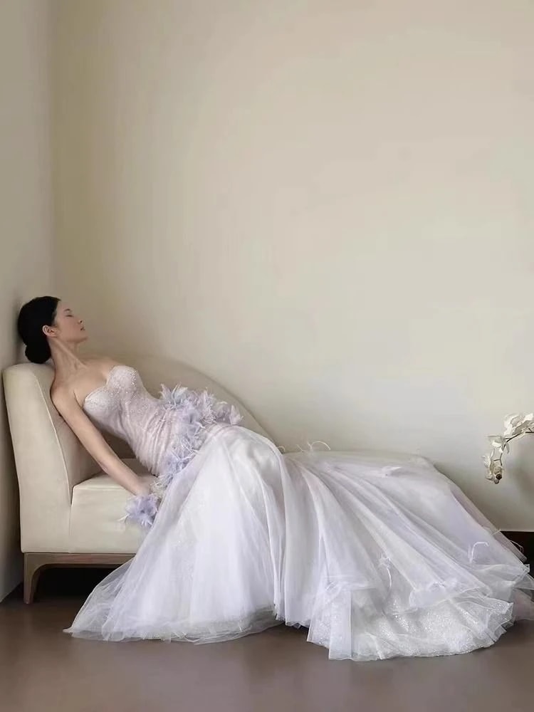 パードレス2025ハイエンドストラップレスホストバースデーパーティーテイルスカート パードレス2025ハイエンドストラップレスホストバースデーパーティーテイルスカート