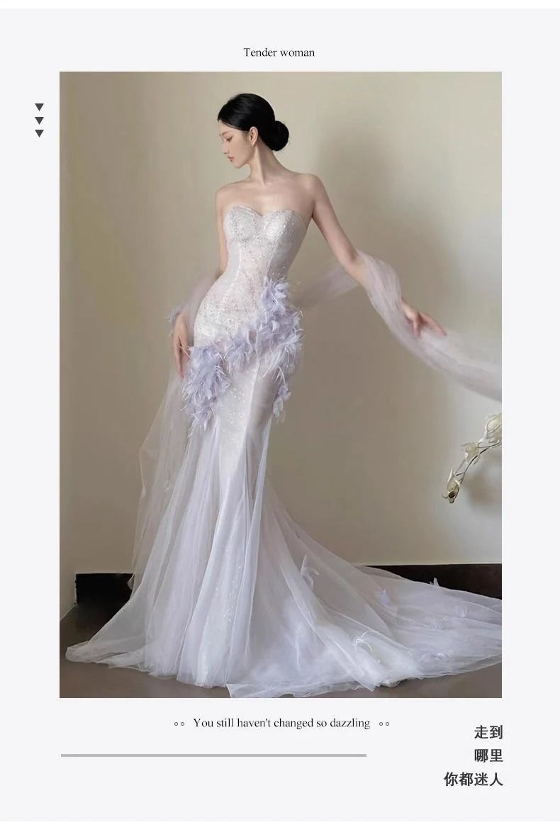 パードレス2025ハイエンドストラップレスホストバースデーパーティーテイルスカート パードレス2025ハイエンドストラップレスホストバースデーパーティーテイルスカート