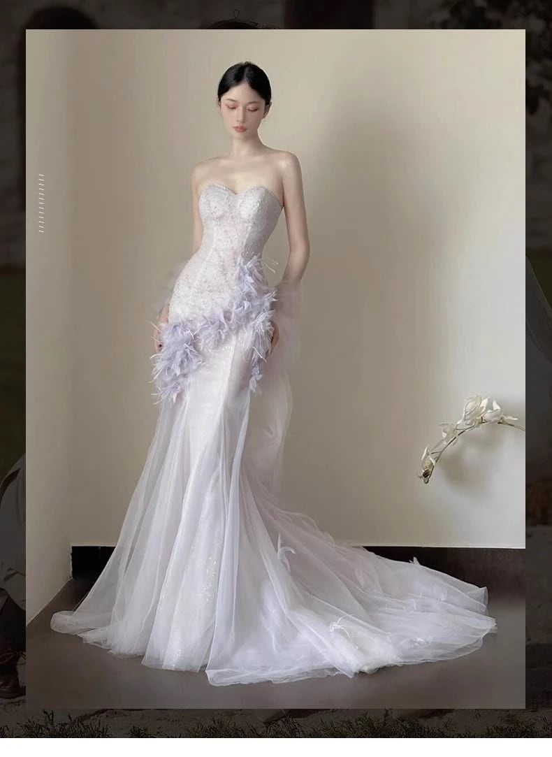 パードレス2025ハイエンドストラップレスホストバースデーパーティーテイルスカート パードレス2025ハイエンドストラップレスホストバースデーパーティーテイルスカート