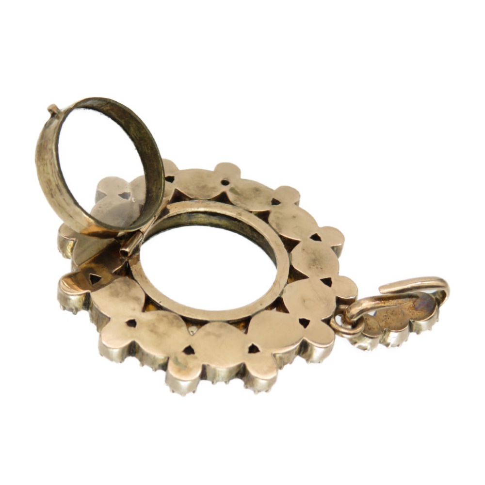 ジョージアン アンティーク 1820年頃 ガーネット ロケットペンダント ペンダントトップ K9YG/ガーネット レッド 0001【中古】Georgean レディース