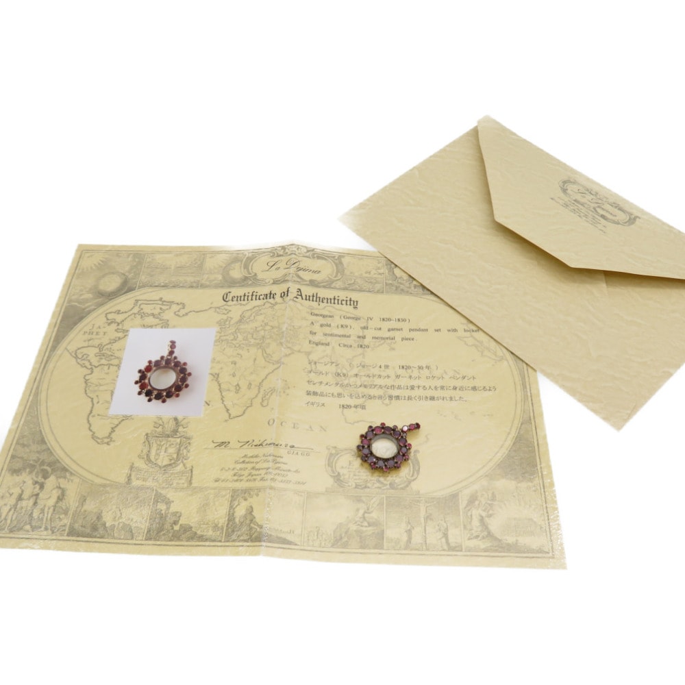 ジョージアン アンティーク 1820年頃 ガーネット ロケットペンダント ペンダントトップ K9YG/ガーネット レッド 0001【中古】Georgean レディース