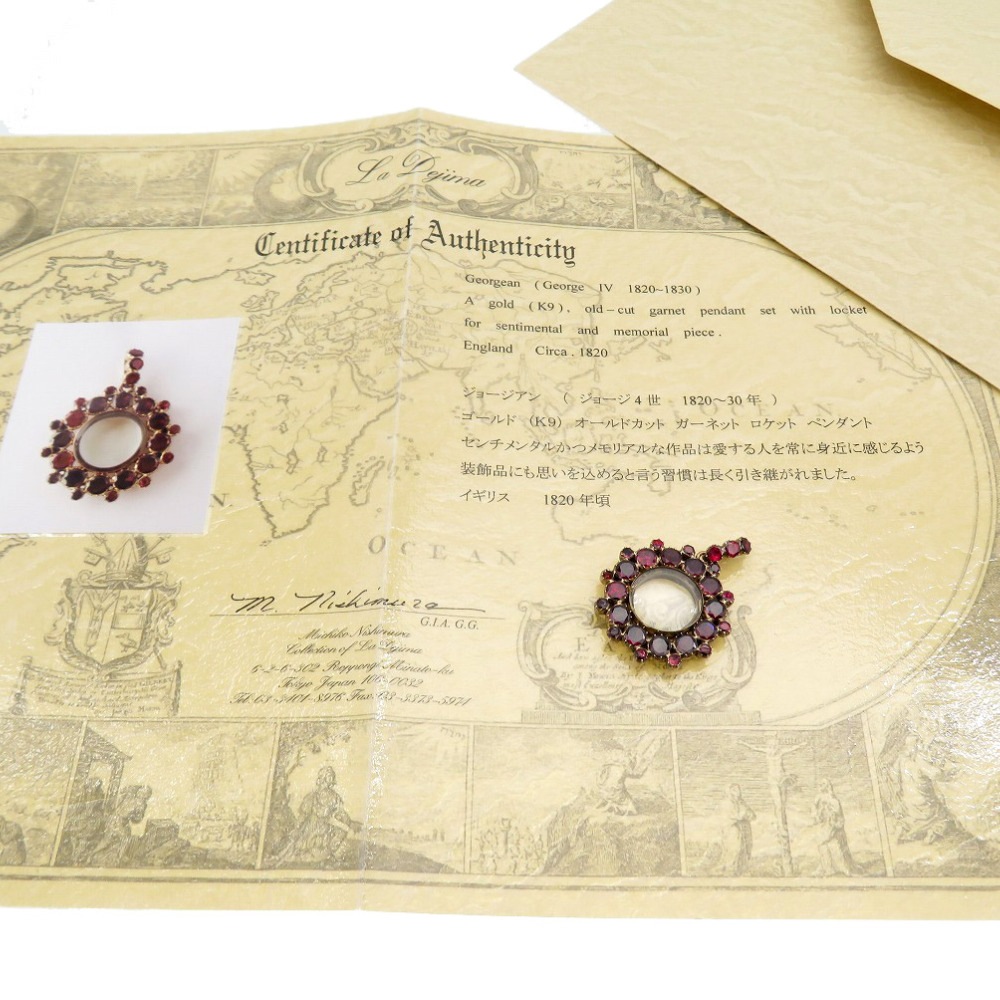 ジョージアン アンティーク 1820年頃 ガーネット ロケットペンダント ペンダントトップ K9YG/ガーネット レッド 0001【中古】Georgean レディース