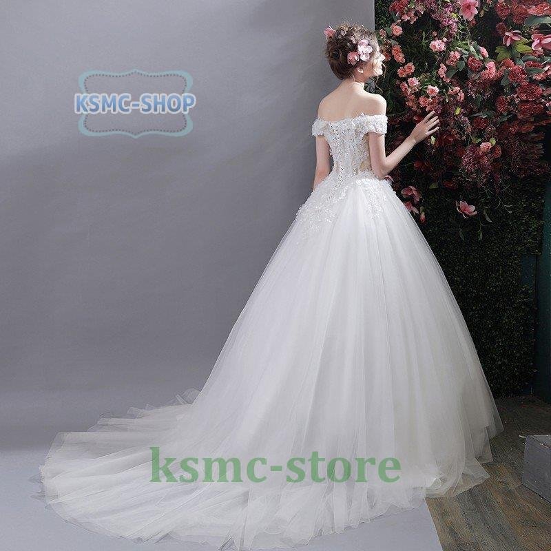 3年保証』 結婚式 白 韓国ファッションウェディングドレス 大きいサイズ イブニングドレス 披露宴 姫系 ドレス ロングドレス 花嫁 パーティー  ブライダル 二次会 格安 ドレス