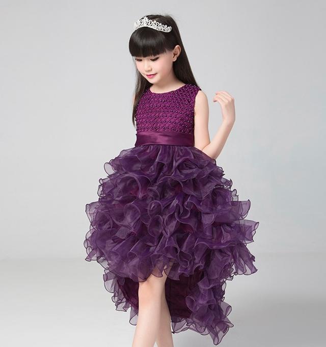 4色 子供 ドレス ロング ミモレ丈 プリンセス 大人っぽい 可愛い キッズドレス ピアノ 発表会 女の子 誕生日 おしゃれ 子ども 結婚式 フォーマル 子供服 パール リボン フリル ノースリーブ
