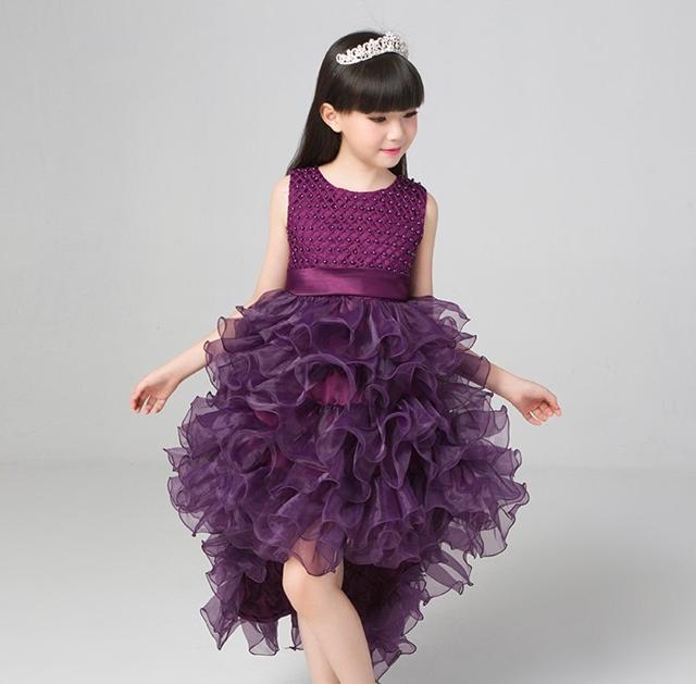 4色 子供 ドレス ロング ミモレ丈 プリンセス 大人っぽい 可愛い キッズドレス ピアノ 発表会 女の子 誕生日 おしゃれ 子ども 結婚式 フォーマル 子供服 パール リボン フリル ノースリーブ