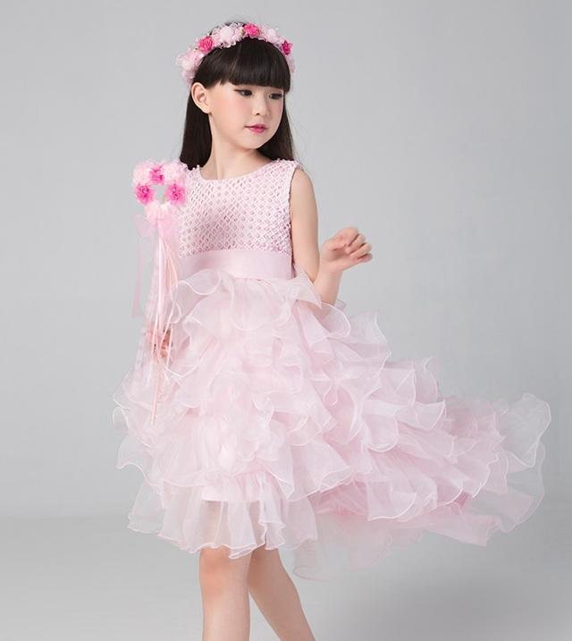 4色 子供 ドレス ロング ミモレ丈 プリンセス 大人っぽい 可愛い キッズドレス ピアノ 発表会 女の子 誕生日 おしゃれ 子ども 結婚式 フォーマル 子供服 パール リボン フリル ノースリーブ