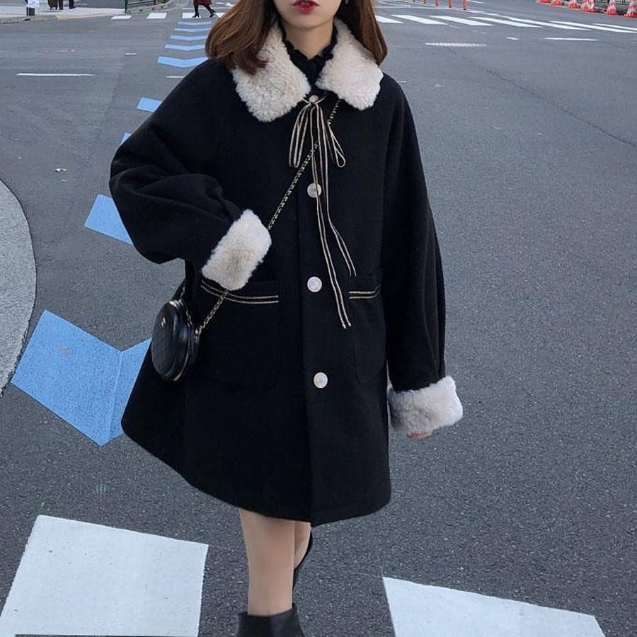 韓国デザイン秋冬新作ヘップバーンスタイルウールコート 韓国デザイン秋冬新作ヘップバーンスタイルウールコート