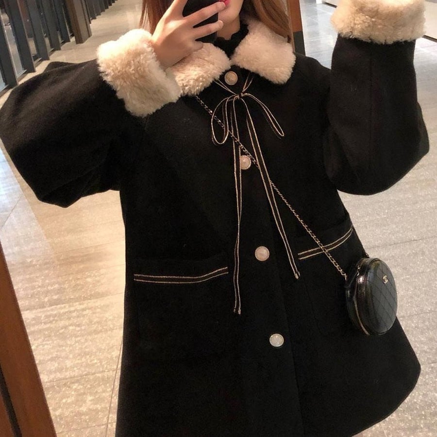 韓国デザイン秋冬新作ヘップバーンスタイルウールコート 韓国デザイン秋冬新作ヘップバーンスタイルウールコート