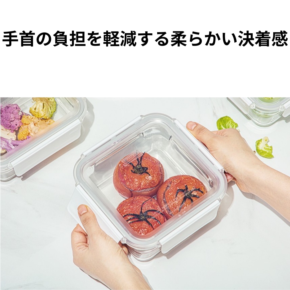[Glasslock] ピュア ホワイト 混合 6組 ギフトセット おしゃれな デザイン ガラス 食品保管容器