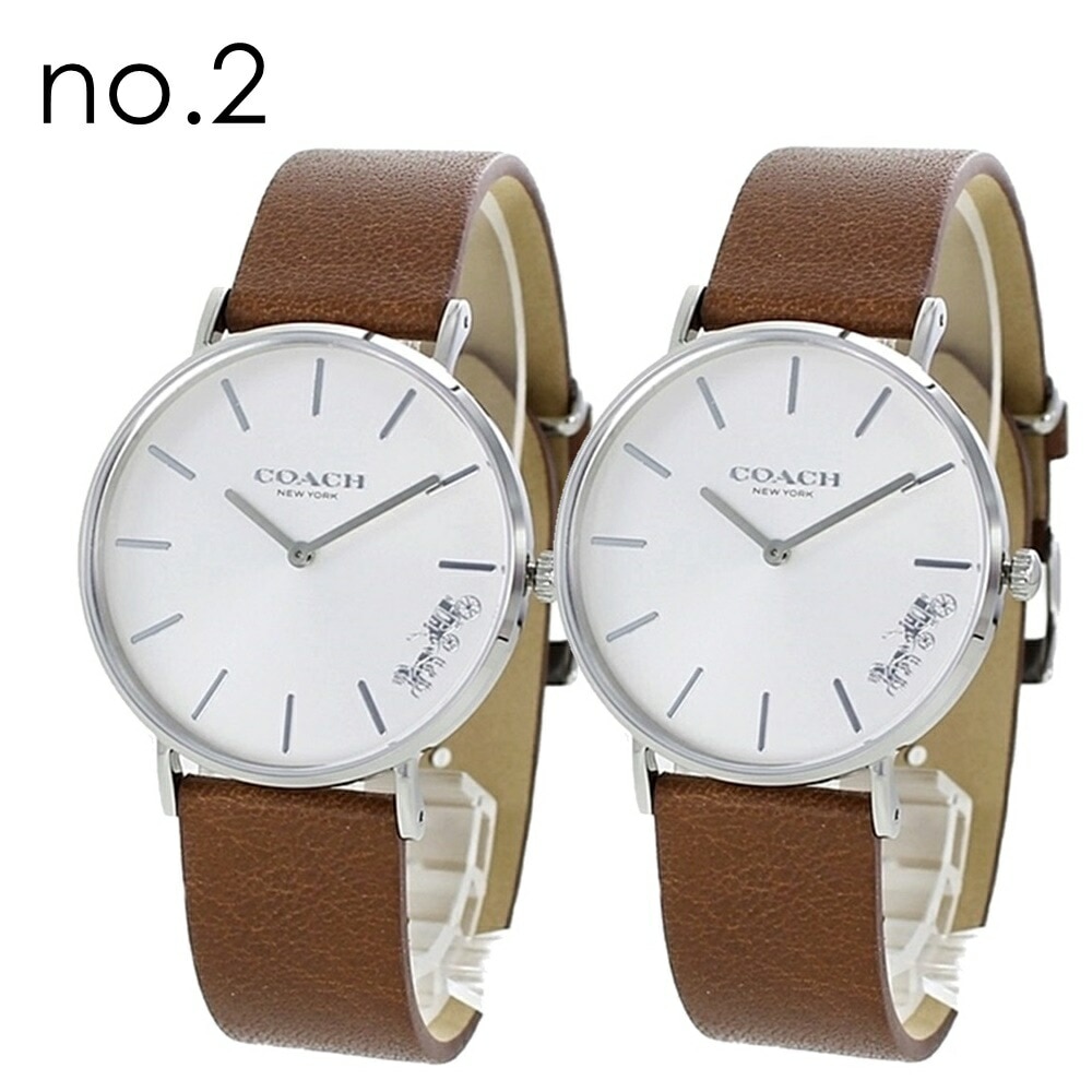 ペアウォッチ コーチ 純正ペアボックス付き ペア 腕時計 手表 ペアギフト おしゃれ ペリー レザー ボーイズペア 同じサイズ シンプル 彼氏 彼女 バレないペア さりげないペア カップル 夫婦 結婚