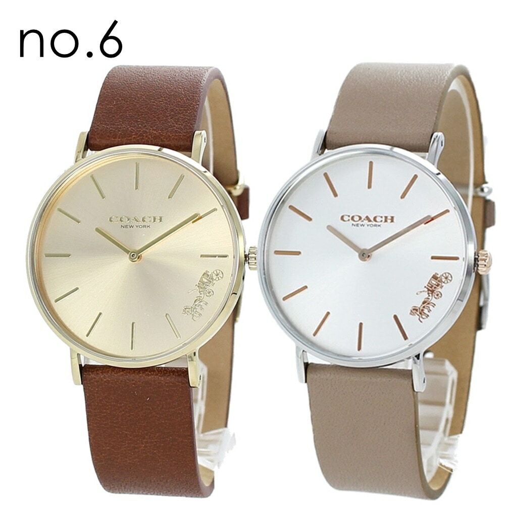 ペアウォッチ コーチ 純正ペアボックス付き ペア 腕時計 手表 ペアギフト おしゃれ ペリー レザー ボーイズペア 同じサイズ シンプル 彼氏 彼女 バレないペア さりげないペア カップル 夫婦 結婚