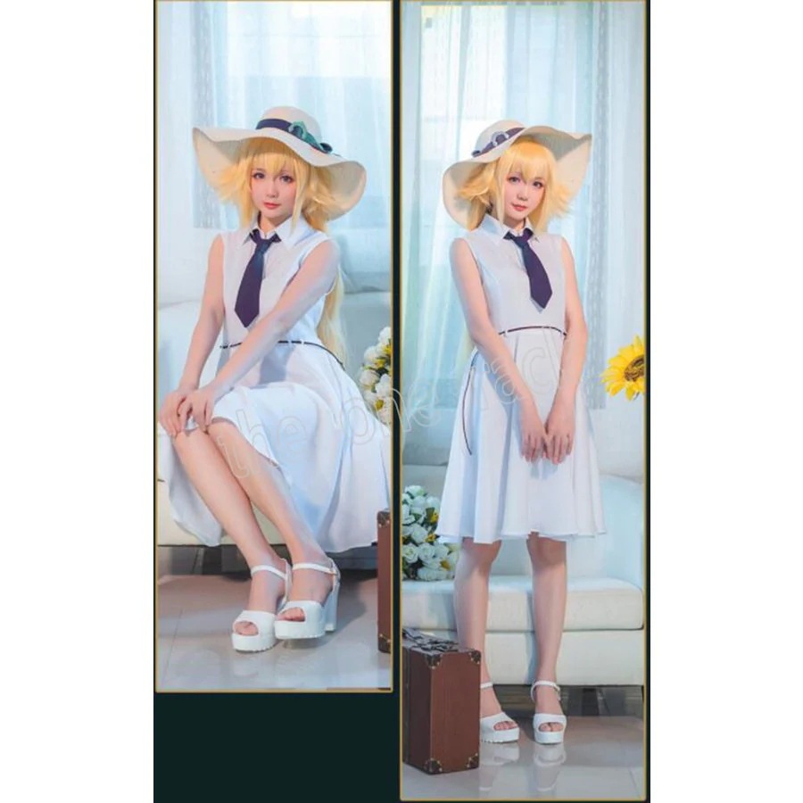 Fate/Grand Order FGO 風 白 黒ジャンヌダルク オルタ コスプレ衣装 ワンピー Fate/Grand Order FGO 風 白 黒ジャンヌダルク オルタ コスプレ衣装 ワンピー