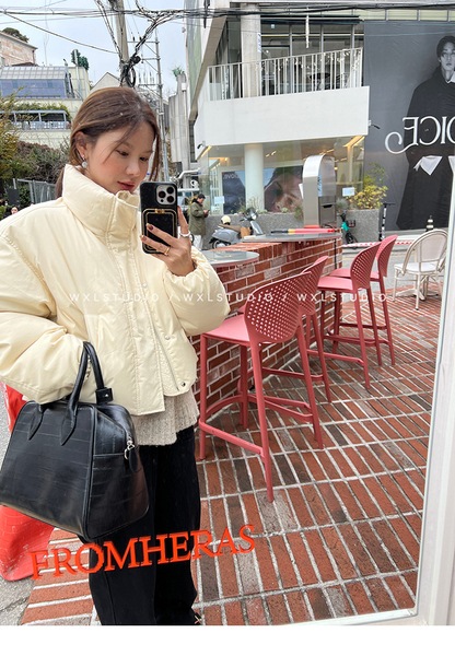 WXLSTUDIO おしゃれ防寒着「ウィンタースモールウォーマー」 ホワイトグースダウン95% ショートシルエットダウンジャケット