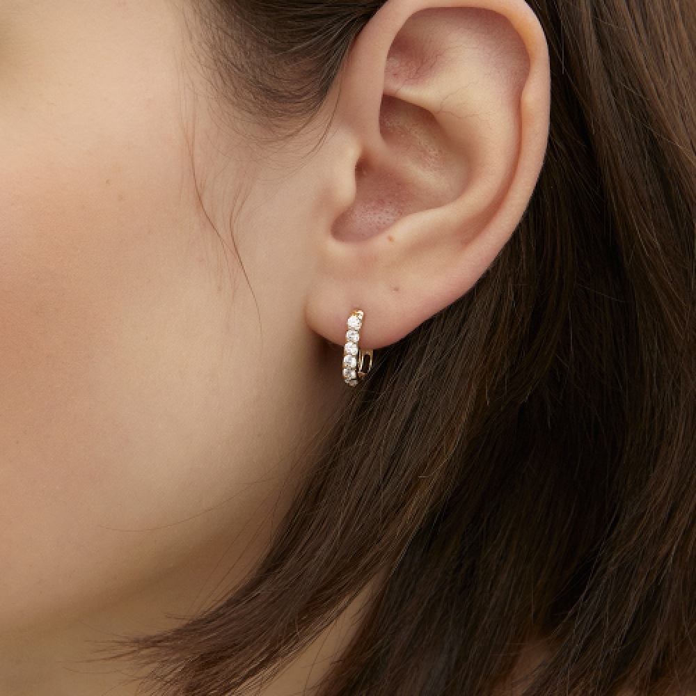 LUNNE 14k ブリリアントオーバルワンタッチリングピアス 14k ゴールド #LFE23 LUNNE 14k ブリリアントオーバルワンタッチリングピアス 14k ゴールド #LFE23