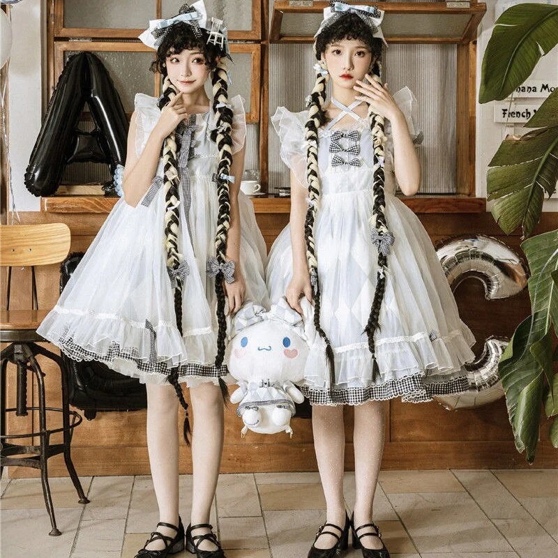 ツインアリスロリータブルーチェック柄カバースカート告白バルーンホームスカート ツインアリスロリータブルーチェック柄カバースカート告白バルーンホームスカート