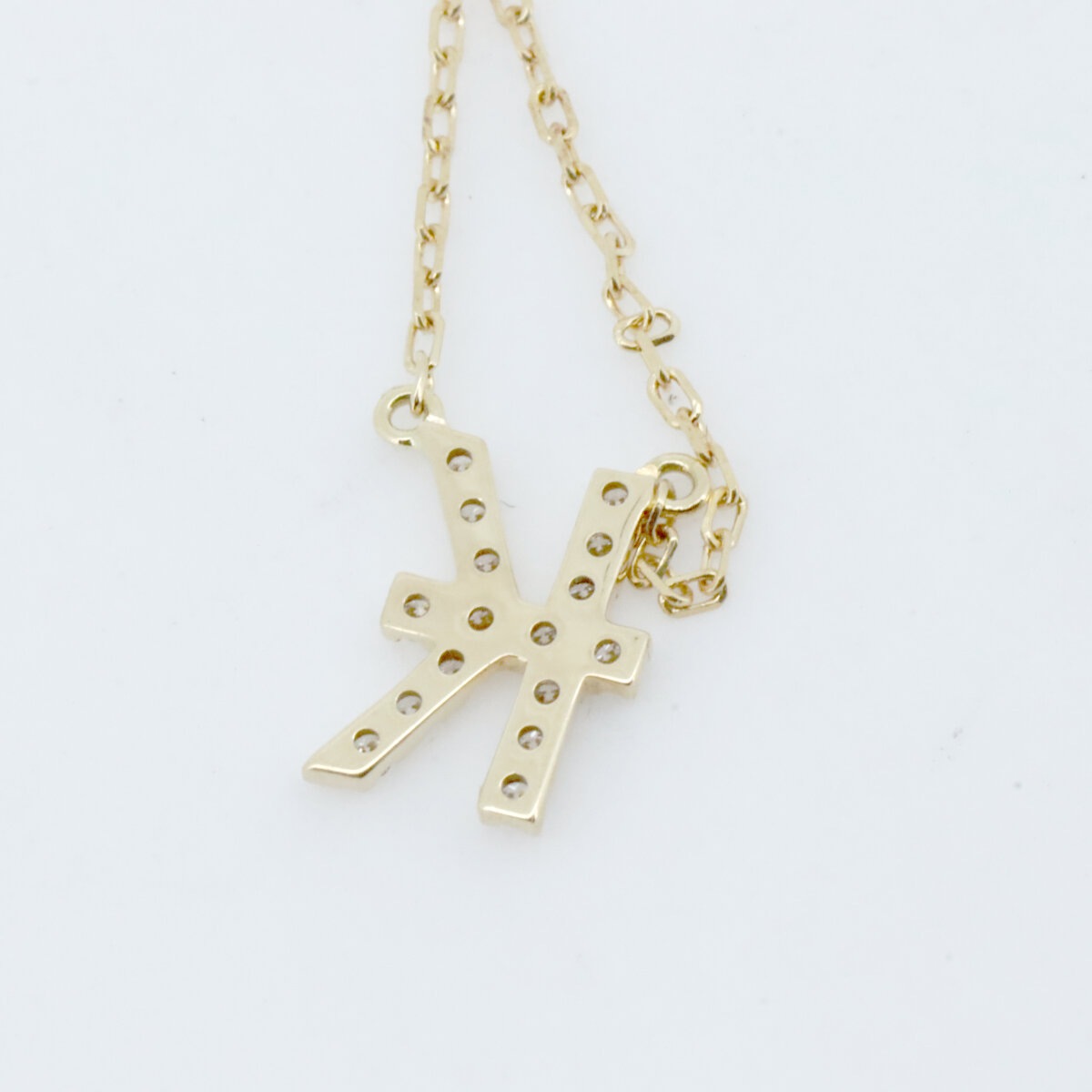 AHKAH k18イエローゴールド/ダイヤ イニシャルネックレス 【K】 AHKAH