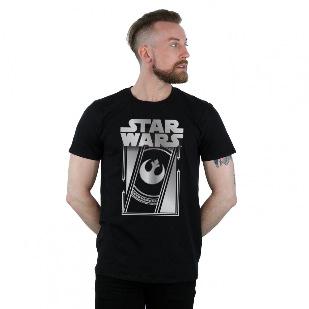 (英国より直送) スター・ウォーズメンズ最後のジェダイフレームメタリック T シャツ
