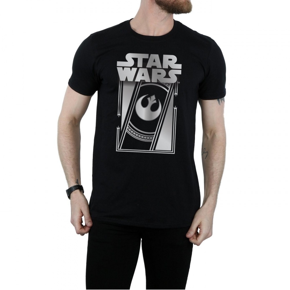 (英国より直送) スター・ウォーズメンズ最後のジェダイフレームメタリック T シャツ
