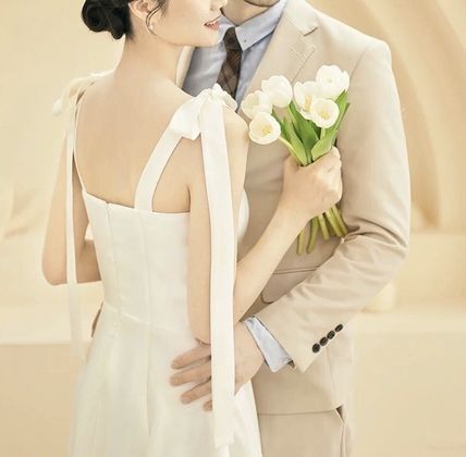 ウエディングドレス エレガント ハイウエスト Aライン無地 ロング ホームパーティーアイテム 結婚式二次会 きれいめ シンプル カジュアル 上品 おしゃれ かっこいい クール フォーマル 花嫁