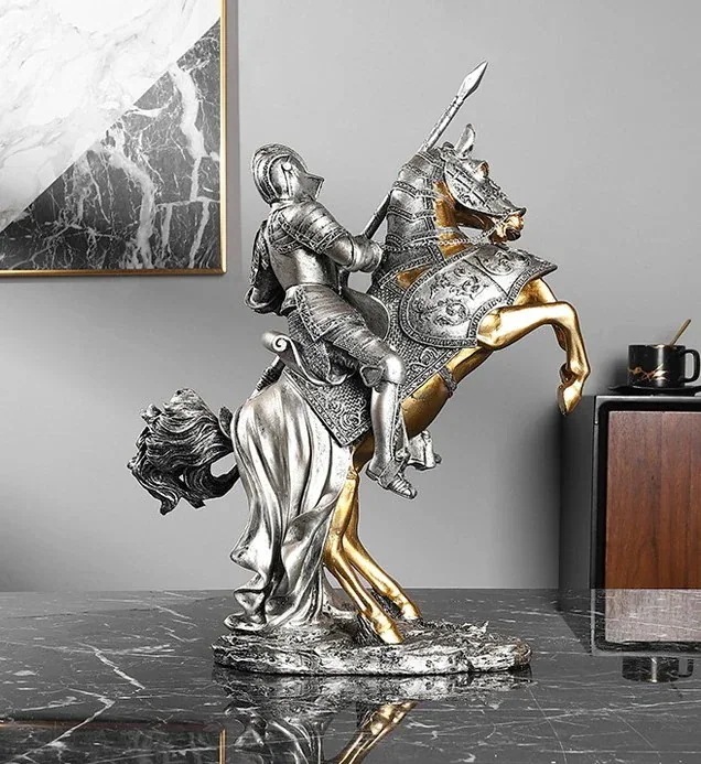 オブジェ 騎兵 重厚感 置物 オーナメント インテリア ディスプレイ 小物 雑貨 人形 工芸品 おしゃれ 新築祝い ギフト プレゼント