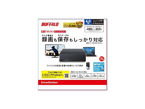 バッファロー HD-NRLD4.0U3-BA 4TB 外付けハードディスクドライブ スタンダードモデル ブラック バッファロー HD-NRLD4.0U3-BA 4TB 外付けハードディスクドライブ スタンダードモデル ブラック