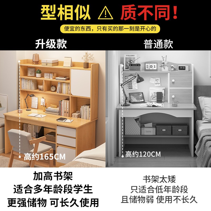 コンピューターデスクデスク本棚統合セットシンプルモダンベッドルームライティングテーブル学生ホームスタディテーブル