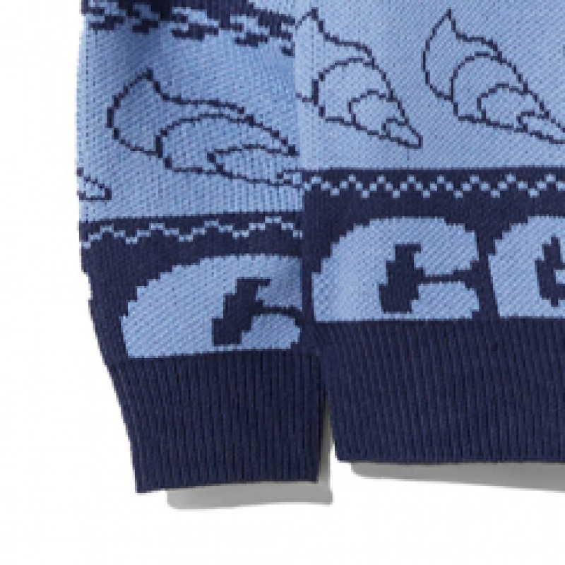 CODEGY (レディース) マリンジャカードオーバーフィットニット_ブルー CODEGY (レディース) マリンジャカードオーバーフィットニット_ブルー