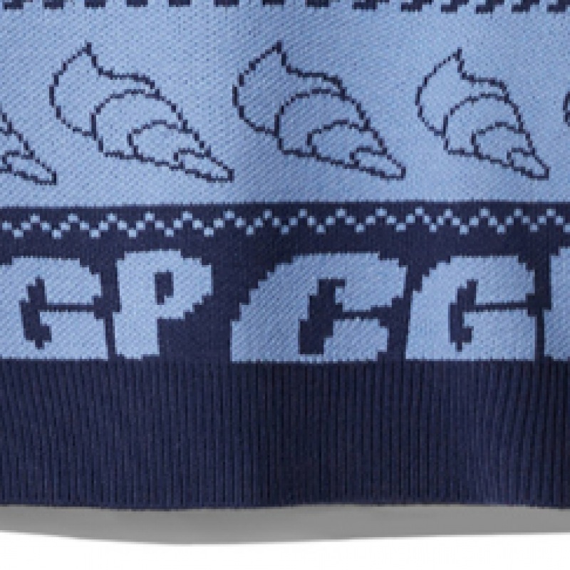 CODEGY (レディース) マリンジャカードオーバーフィットニット_ブルー CODEGY (レディース) マリンジャカードオーバーフィットニット_ブルー