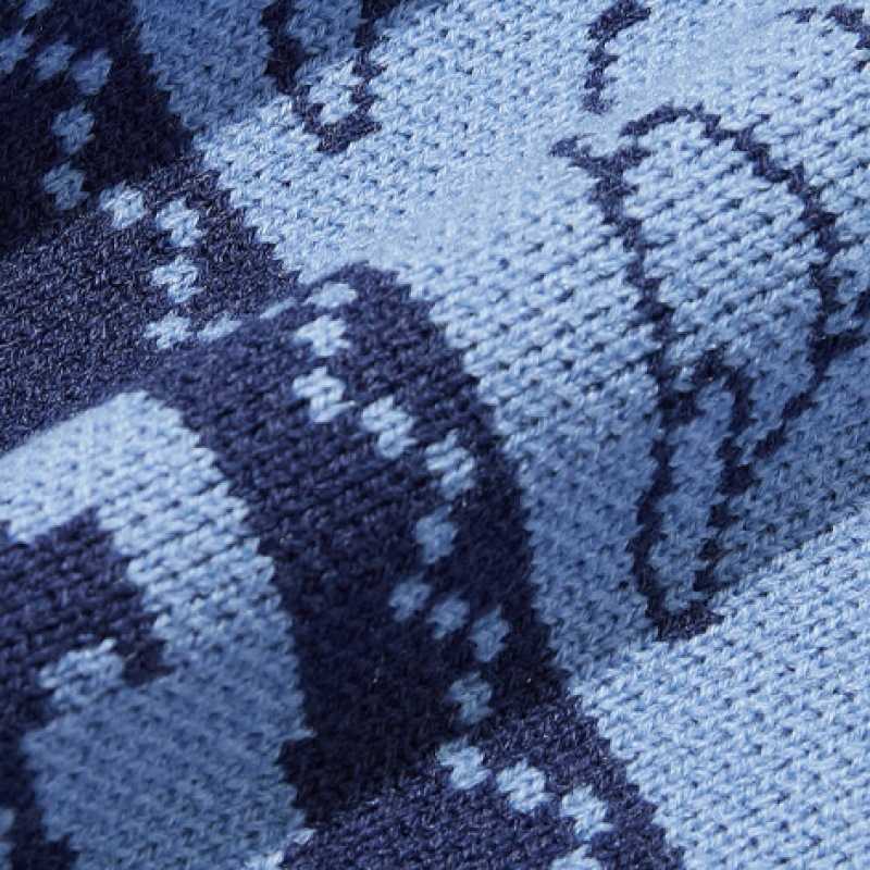 CODEGY (レディース) マリンジャカードオーバーフィットニット_ブルー CODEGY (レディース) マリンジャカードオーバーフィットニット_ブルー