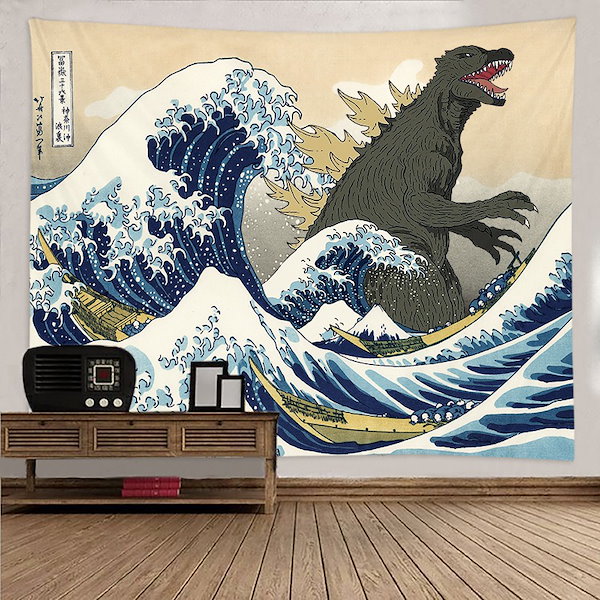 何でも揃う Qoo10] 日本式浮世絵神奈川サーフィン掛け布タペス 布団・毛布