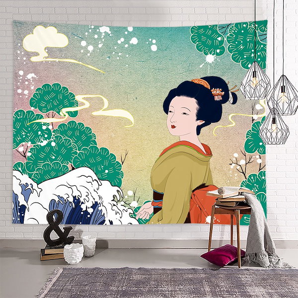 Qoo10] 日本式浮世絵神奈川サーフィン掛け布タペス