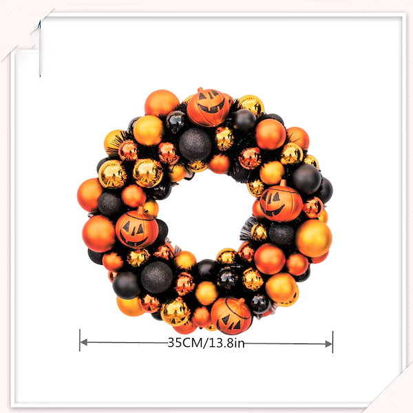 Qoo10] ハロウィンリース リース 約45cm 玄