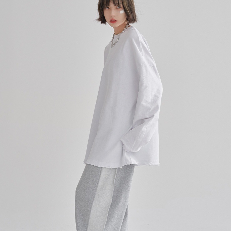 トップス Tシャツ カットソー プルオーバー 長袖 ラウンドネック ダメージ加工 かわいい 大人可愛い きれいめ シンプル 上品 おしゃれ かっこいい カジュアル レトロ ラフ ルーズ こなれ感 トップス Tシャツ カットソー プルオーバー 長袖 ラウンドネック ダメージ加工 かわいい 大人可愛い きれいめ シンプル 上品 おしゃれ かっこいい カジュアル レトロ ラフ ルーズ こなれ感