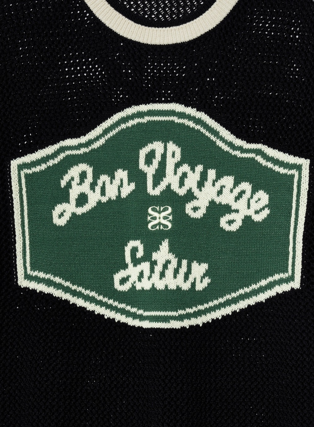★SATUR★Bon Voyage Artwork Logo Crew Neck Half Knit SATUR】 (W) BON VOYAGE ARTWORK LOGO CREW NECK HALF KNIT