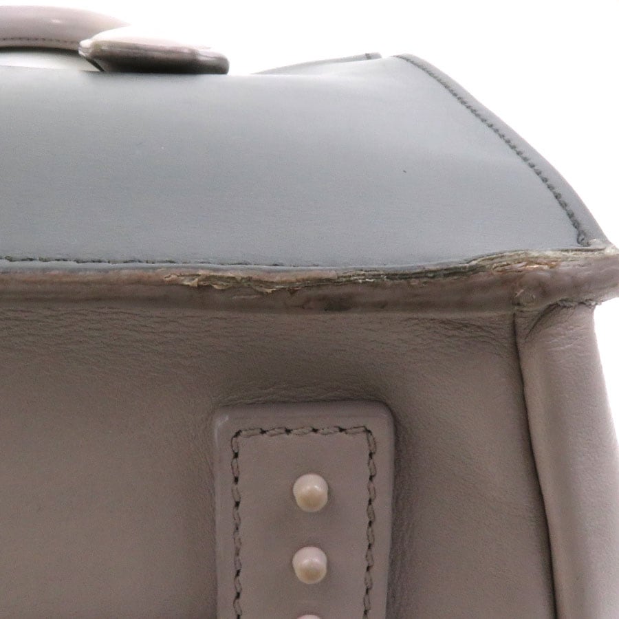 トッズ TOD’S ハンドバッグ ショルダーバッグ レザー グレー シルバー レディース e59435a