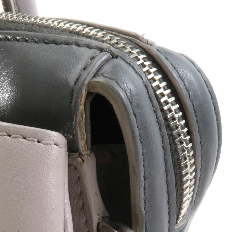 トッズ TOD’S ハンドバッグ ショルダーバッグ レザー グレー シルバー レディース e59435a