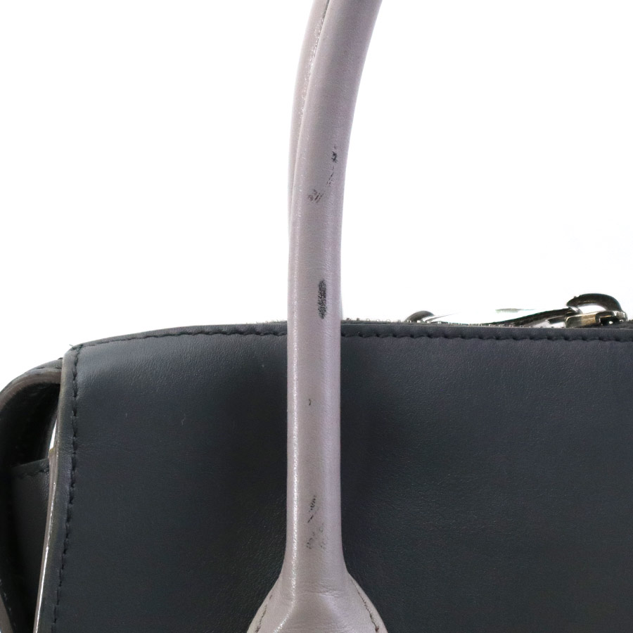 トッズ TOD’S ハンドバッグ ショルダーバッグ レザー グレー シルバー レディース e59435a