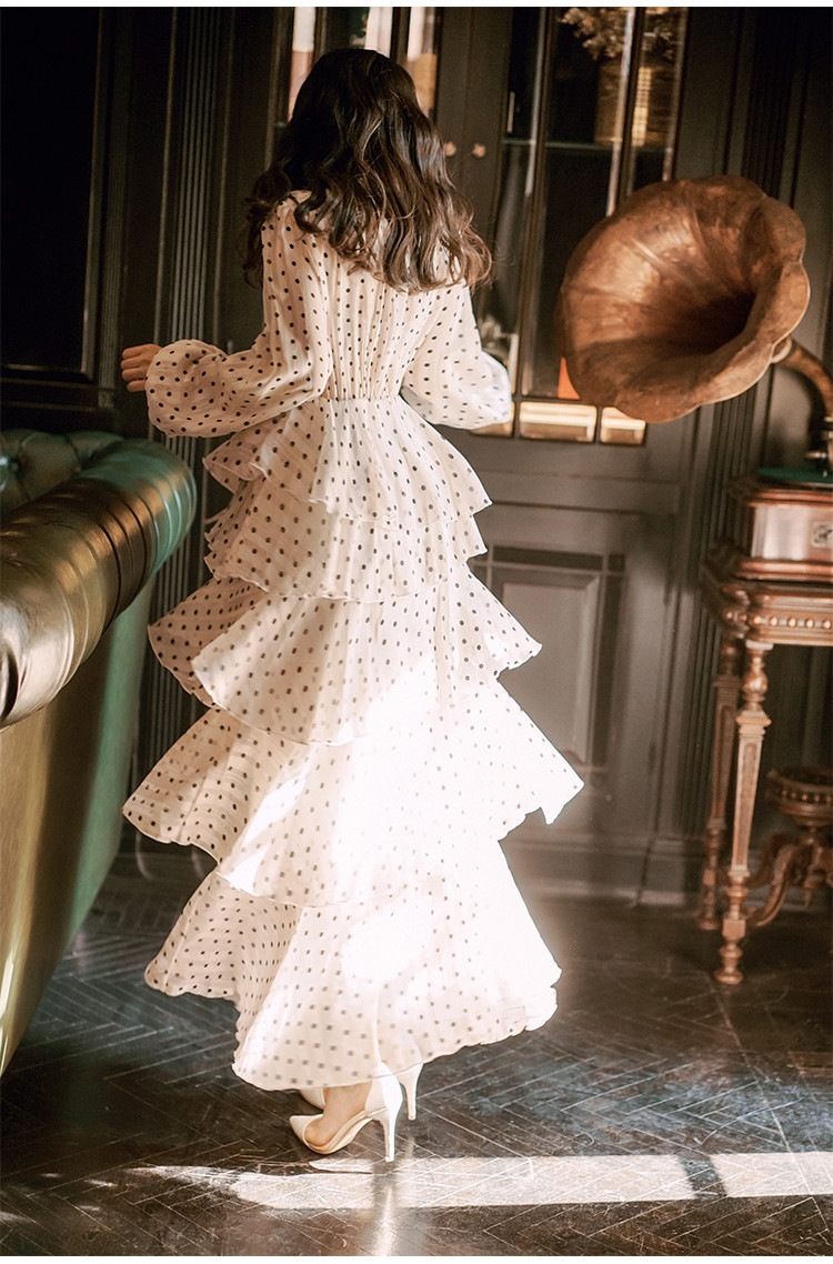 韓国ファッション フレンチ レトロ Vネック ドット おしゃれな シフォン 大人気 ワ 韓国ファッション フレンチ レトロ Vネック ドット おしゃれな シフォン 大人気 ワ