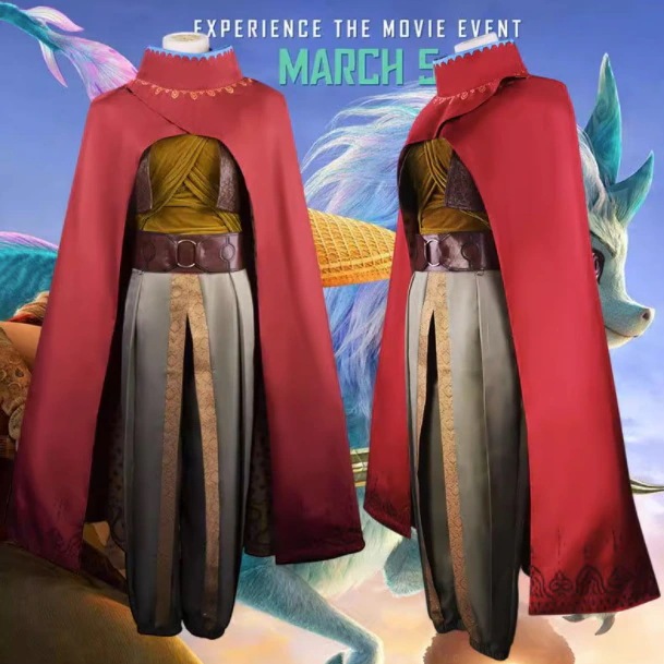 高品質 ラーヤ姫同風映画ドラゴン伝説cosラーヤコンプリートセット女性用ケープ付きコスプレアニメ衣装