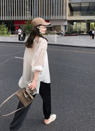 トップス シャツ 白シャツ 白トップス 袖あり 長袖 襟付き